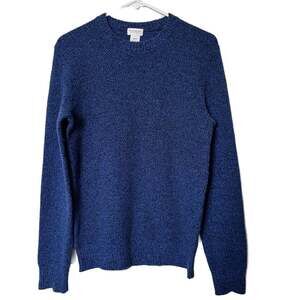 Club Monaco Italian 100% Cashmere Crewneck Sweater Blue and Black Speckled